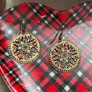 ✨Intricate Copper Filigree Drop Pierced Earrings✨NEW